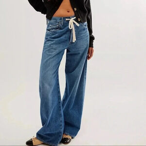 New Citizens of Humanity Brynn Drawstring Trouser Jeans Mid Rise Denim Atlantis